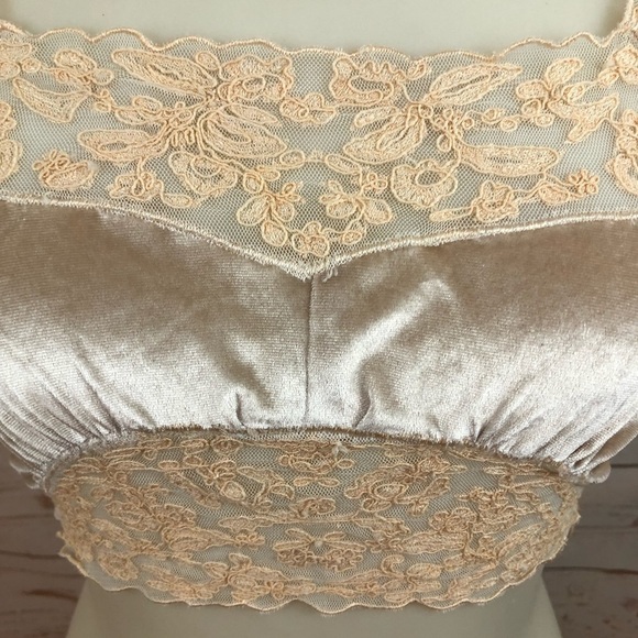 Topshop Antique Lace Velvet Crop Top Bralette - Picture 11 of 11